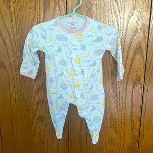 Magnetic Me Pink/ Grey Moons Girls Footed Onesie/Pajamas